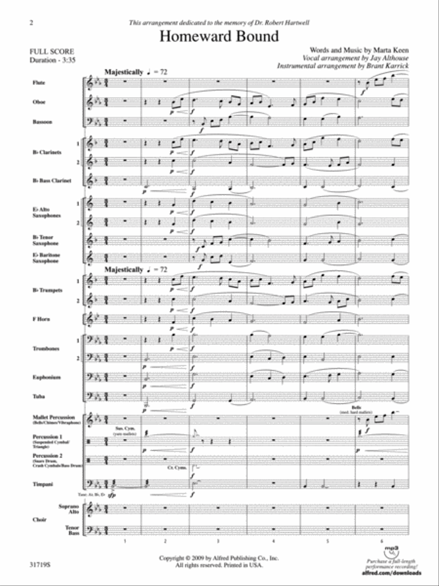 Homeward Bound Concert Band scores gallery preview page 2