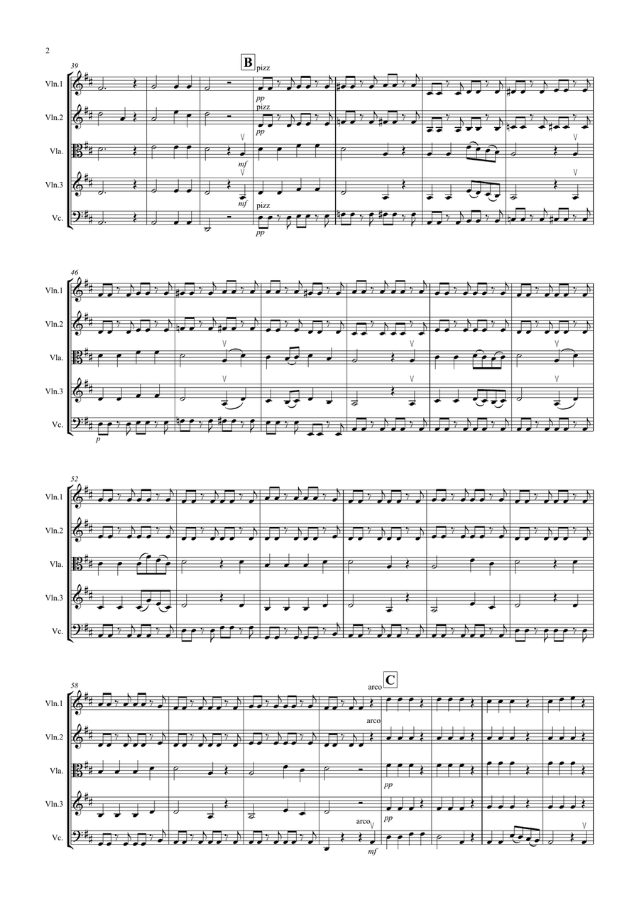 The Trout (4th Movement) for String Quartet String Quartet scores gallery preview page 2