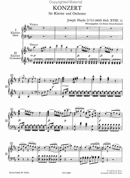 Piano Concerto in D Hob. XVIII:11 (Edition for 2 Pianos)