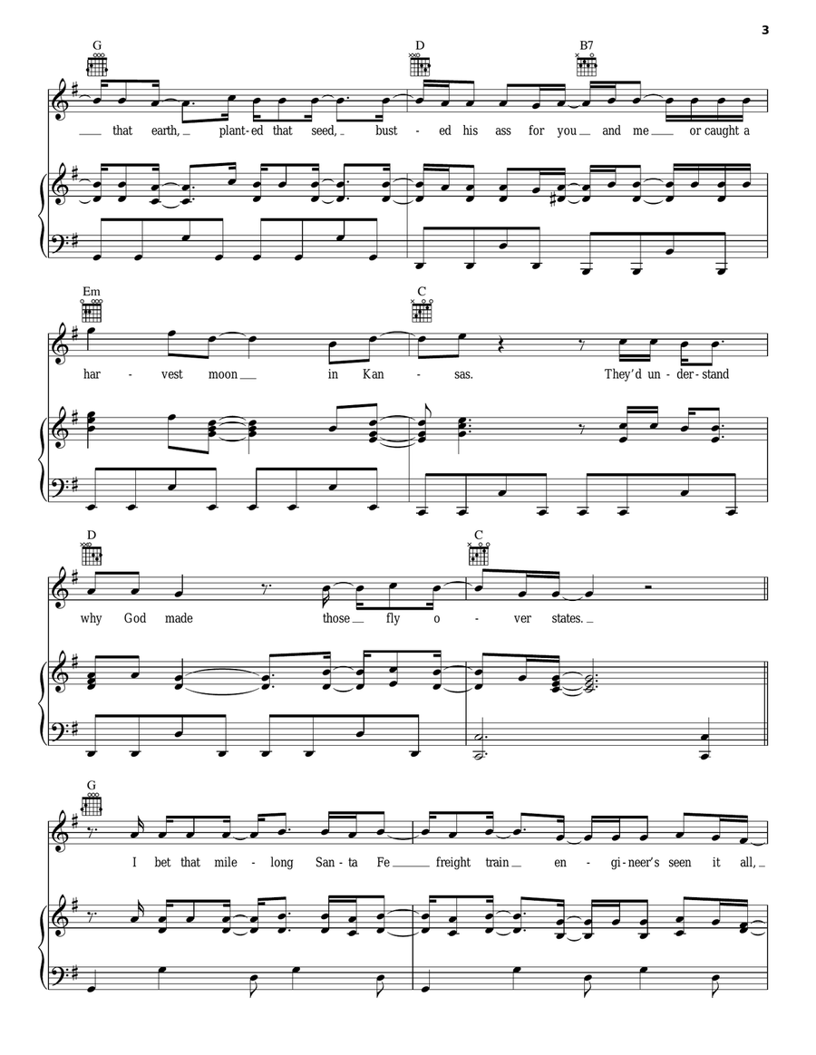 Fly Over States Fly Over States Piano, Vocal, Guitar scores gallery preview page 3