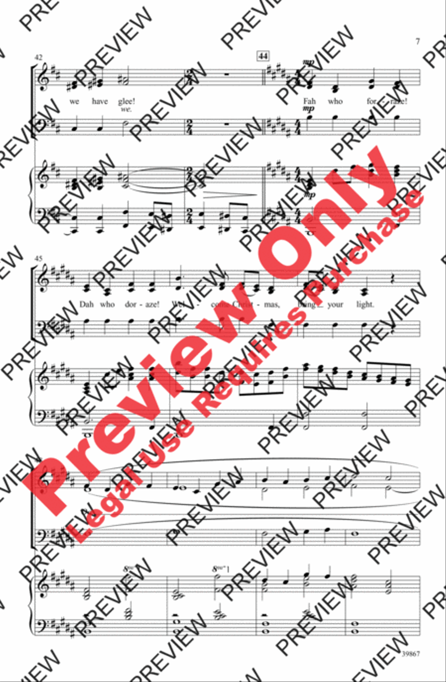 Welcome Christmas 3-Part scores gallery preview page 7