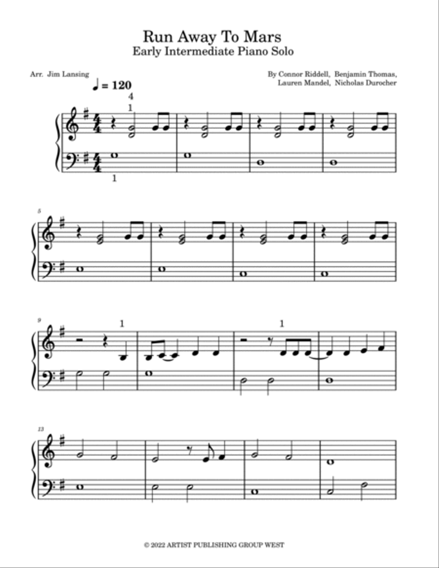 Run Away To Mars Run Away To Mars Piano Method scores gallery preview page 2