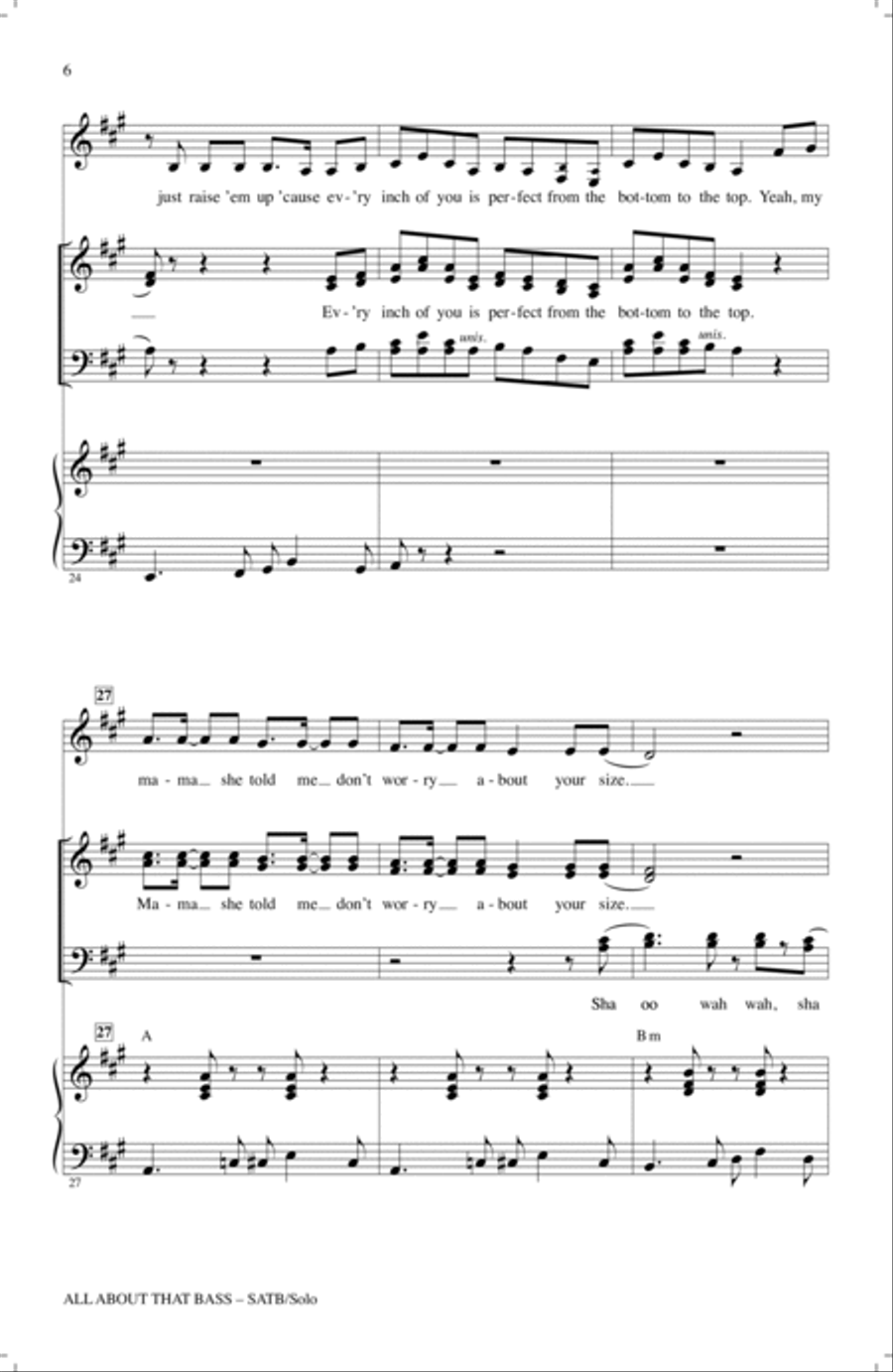 All About That Bass All About That Bass 4-Part scores gallery preview page 5