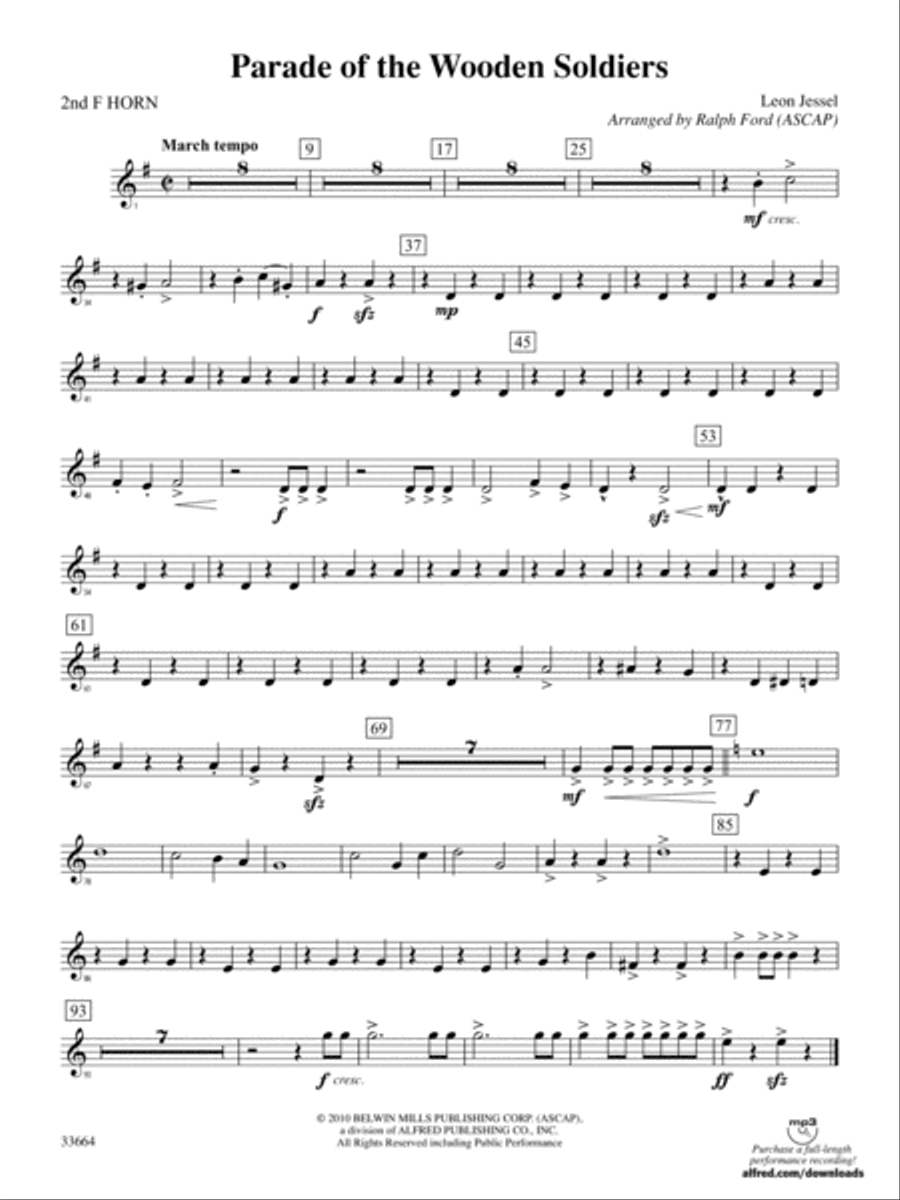 Parade of the Wooden Soldiers: 2nd F Horn Full Orchestra scores gallery preview page 1