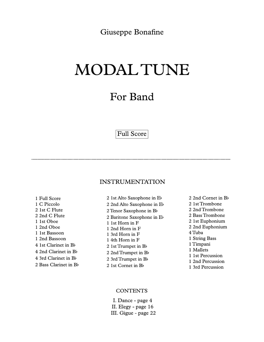 Modal Tune: Score