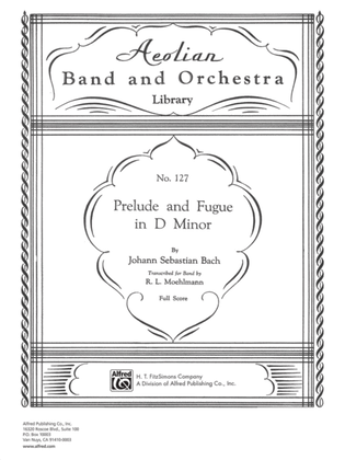 Book cover for Prelude and Fugue in D minor: Score