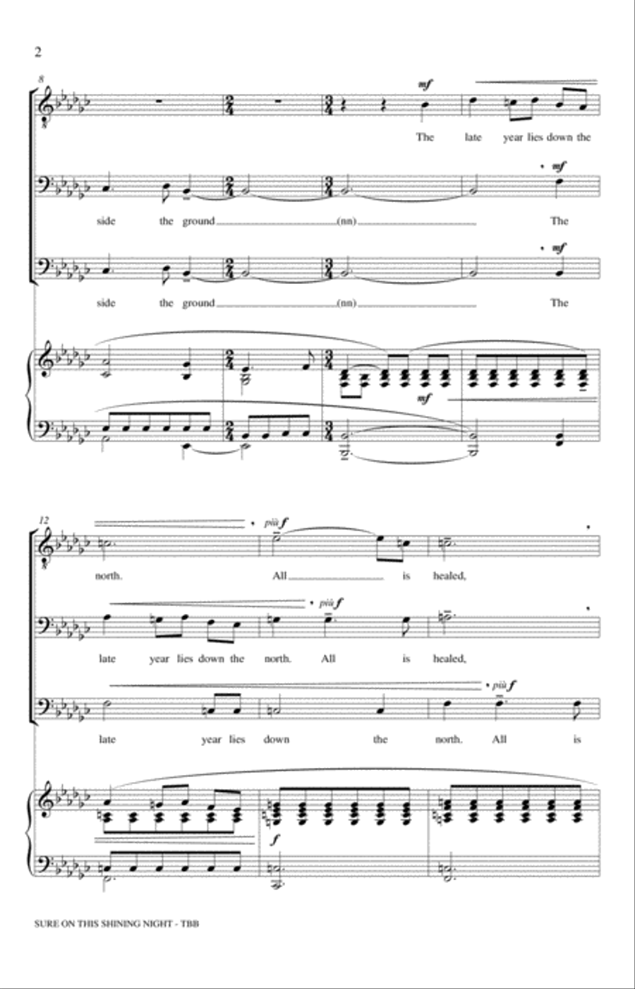 Sure On This Shining Night 3-Part scores gallery preview page 2