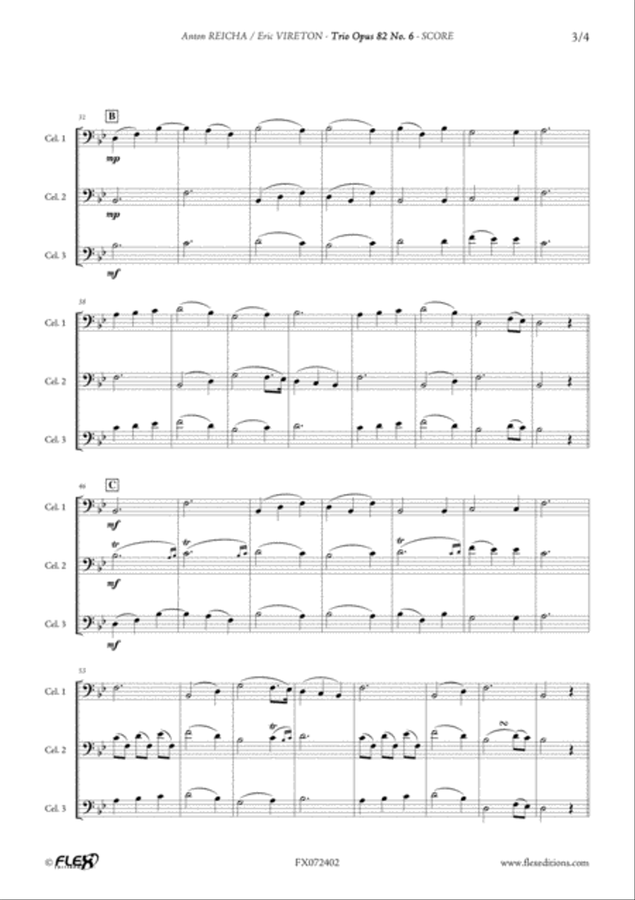Trio Opus 82 No. 6 Cello scores gallery preview page 3