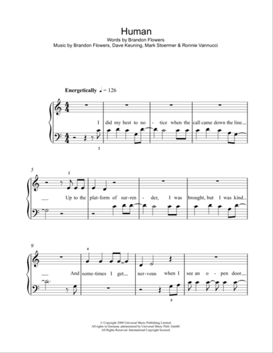 Human Human Easy Piano scores gallery preview page 1