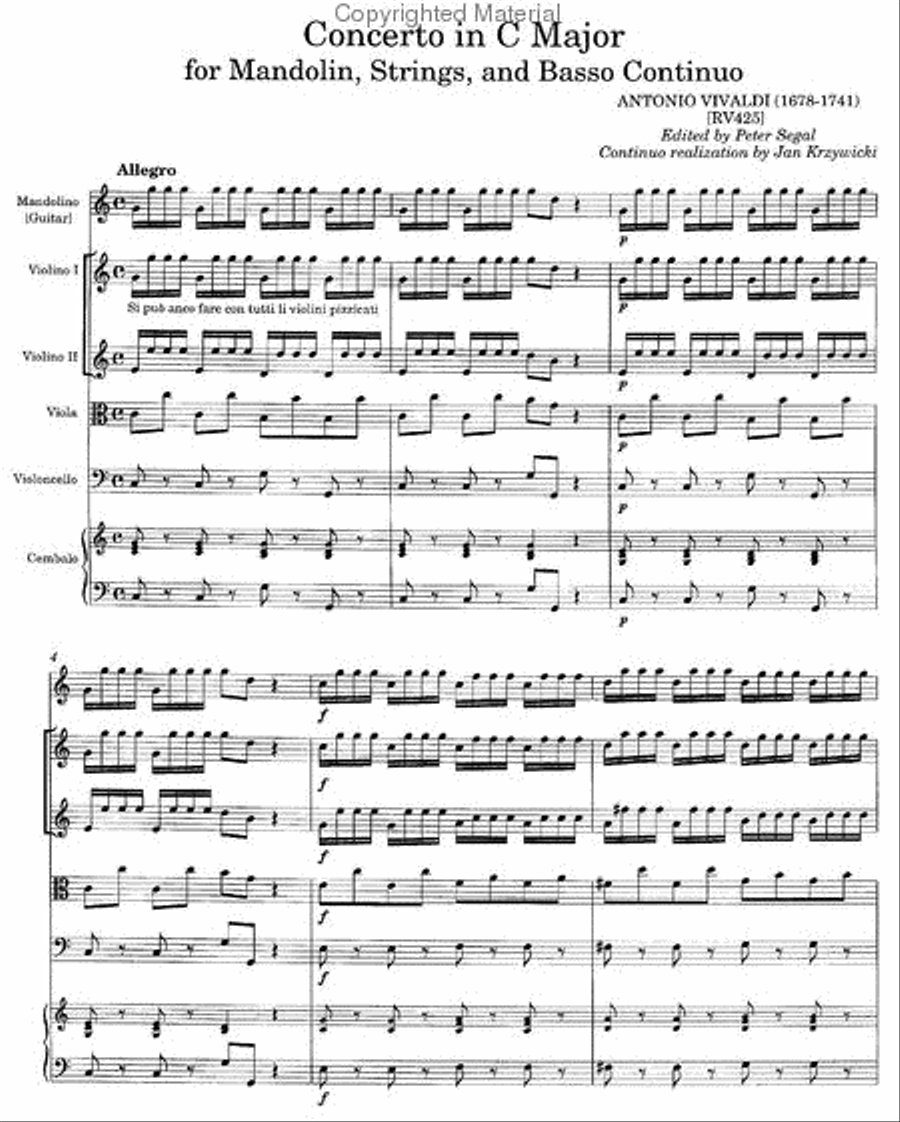 Concerto for Mandoline, strings and basso RV 425 Orchestra scores gallery preview page 2
