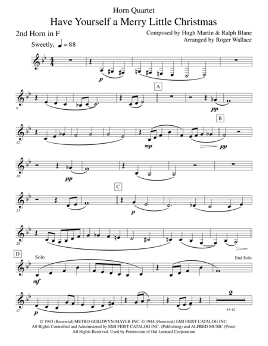 Have Yourself A Merry Little Christmas from MEET ME IN ST. LOUIS Brass Quartet scores gallery preview page 6