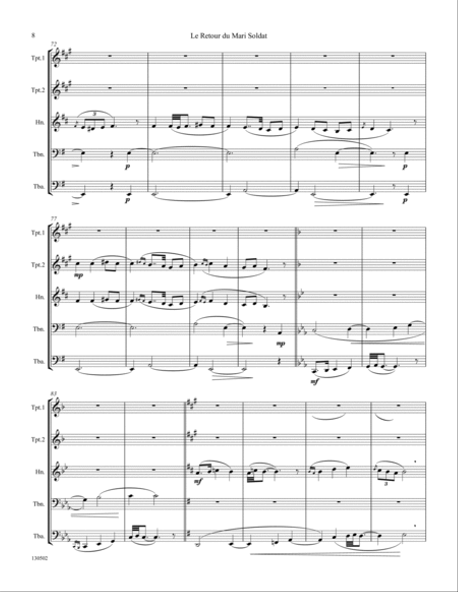 Le Retour du Mari Soldat Brass Ensemble scores gallery preview page 6