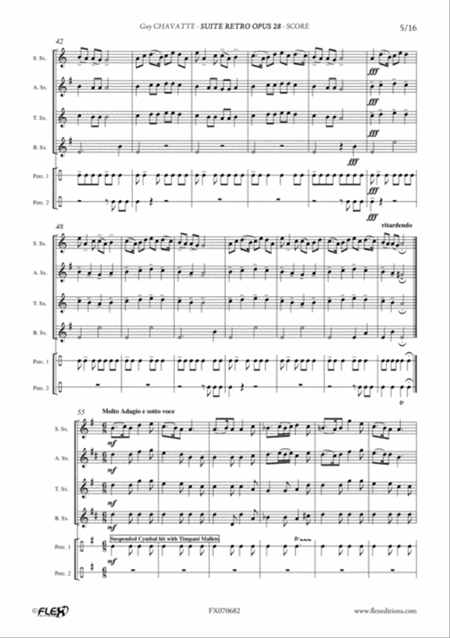 Suite Retro Opus 28 Suite Retro Opus 28 Baritone Saxophone scores gallery preview page 5