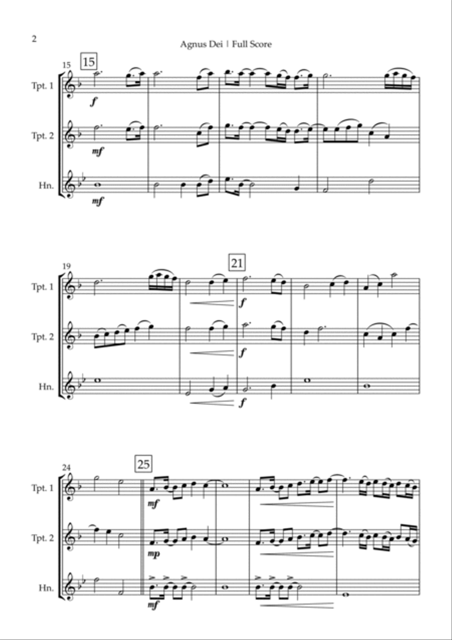 Agnus Dei Horn scores gallery preview page 2