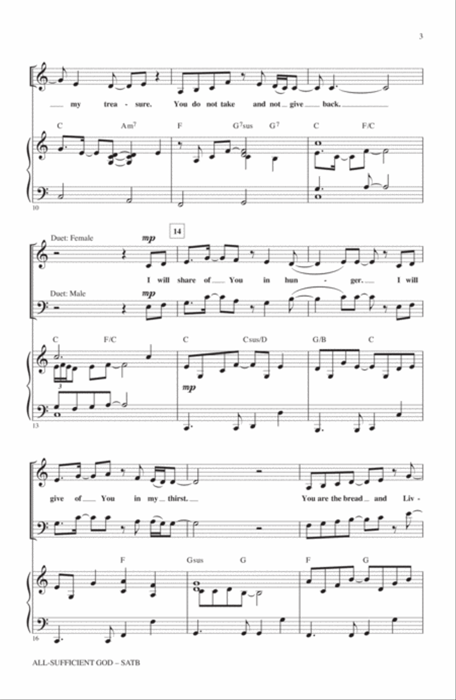All-Sufficient God 4-Part scores gallery preview page 2