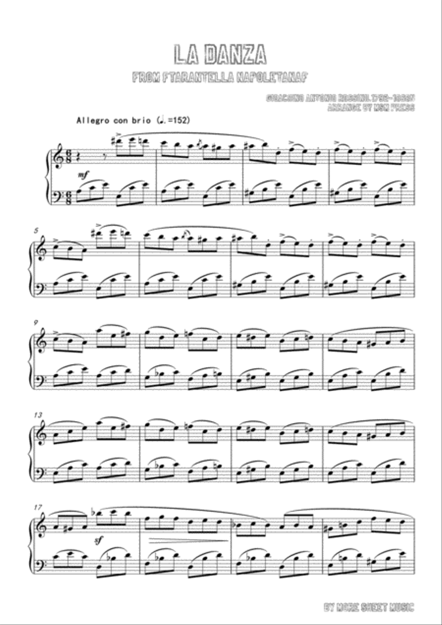 Rossini-La Danza, for Violin and Piano Violin Solo scores gallery preview page 3