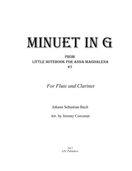 Minuet in G for Flute and Clarinet image number null