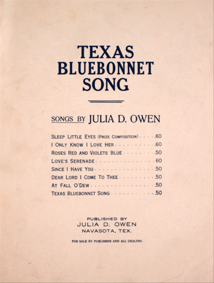 Texas Bluebonnet Song (A Spring rondel for unison or two-part chorus) Unison Choir scores gallery preview page 1