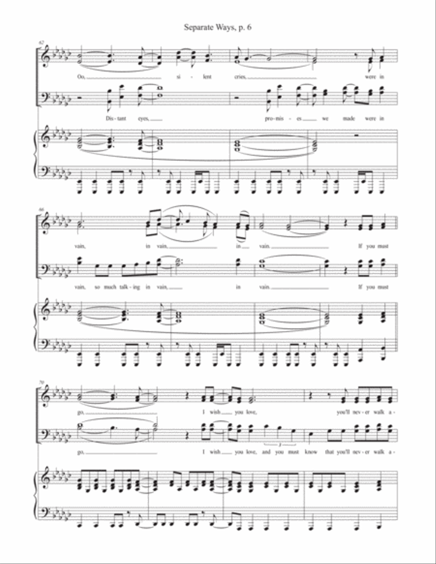 Separate Ways (worlds Apart) 4-Part scores gallery preview page 6