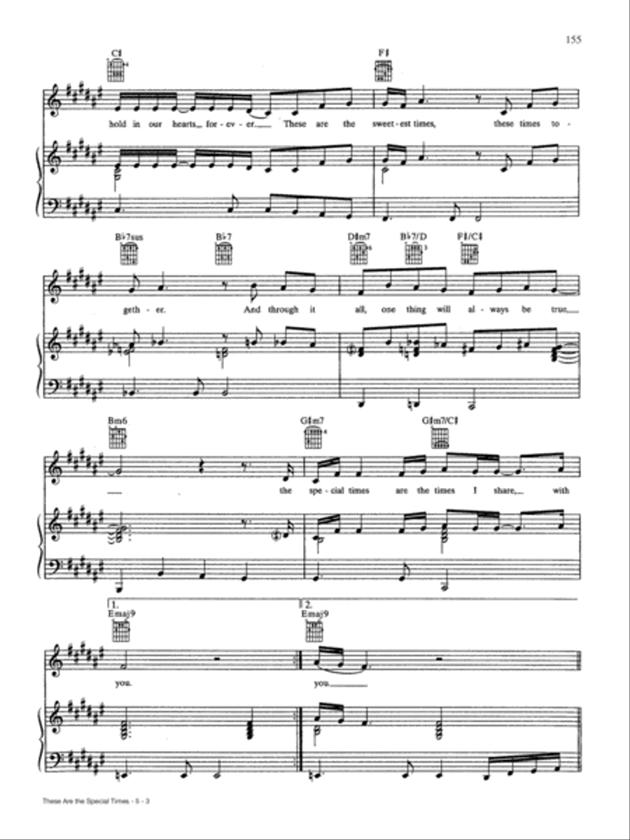 These Are The Special Times Piano, Vocal, Guitar scores gallery preview page 3