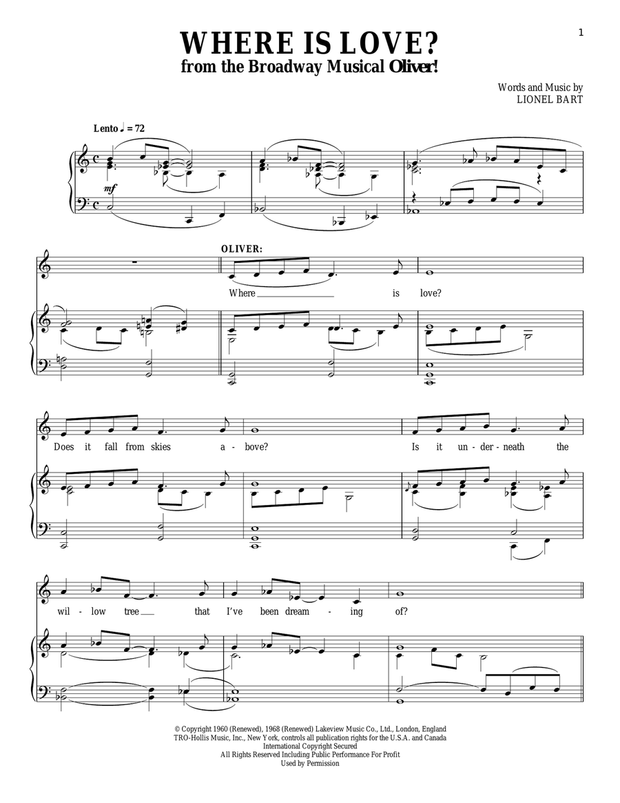 Where Is Love? Voice scores gallery preview page 1