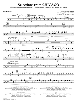 Selections from Chicago (arr. Ted Ricketts) - Trombone 1