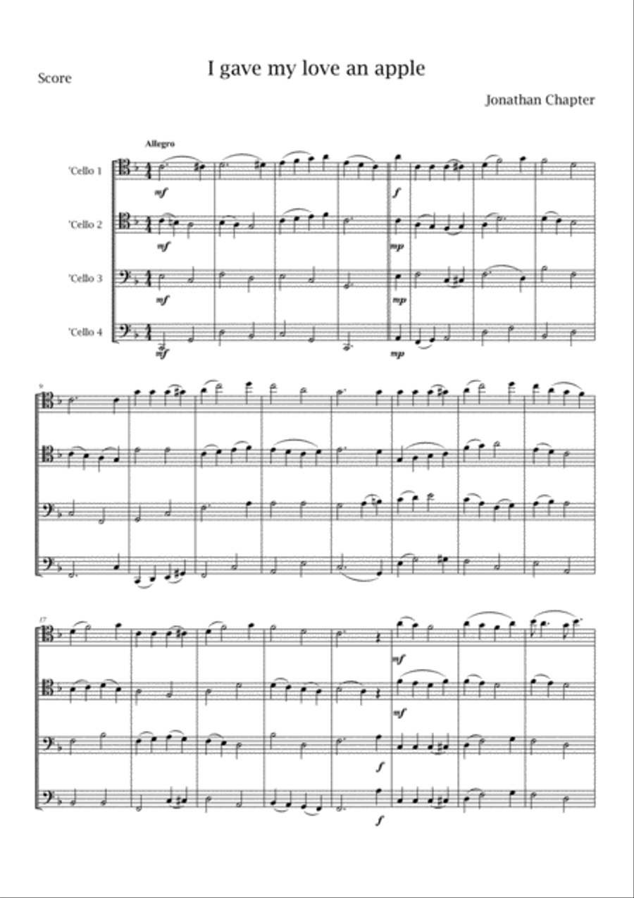 I Gave My Love an Apple Small Ensemble scores gallery preview page 2