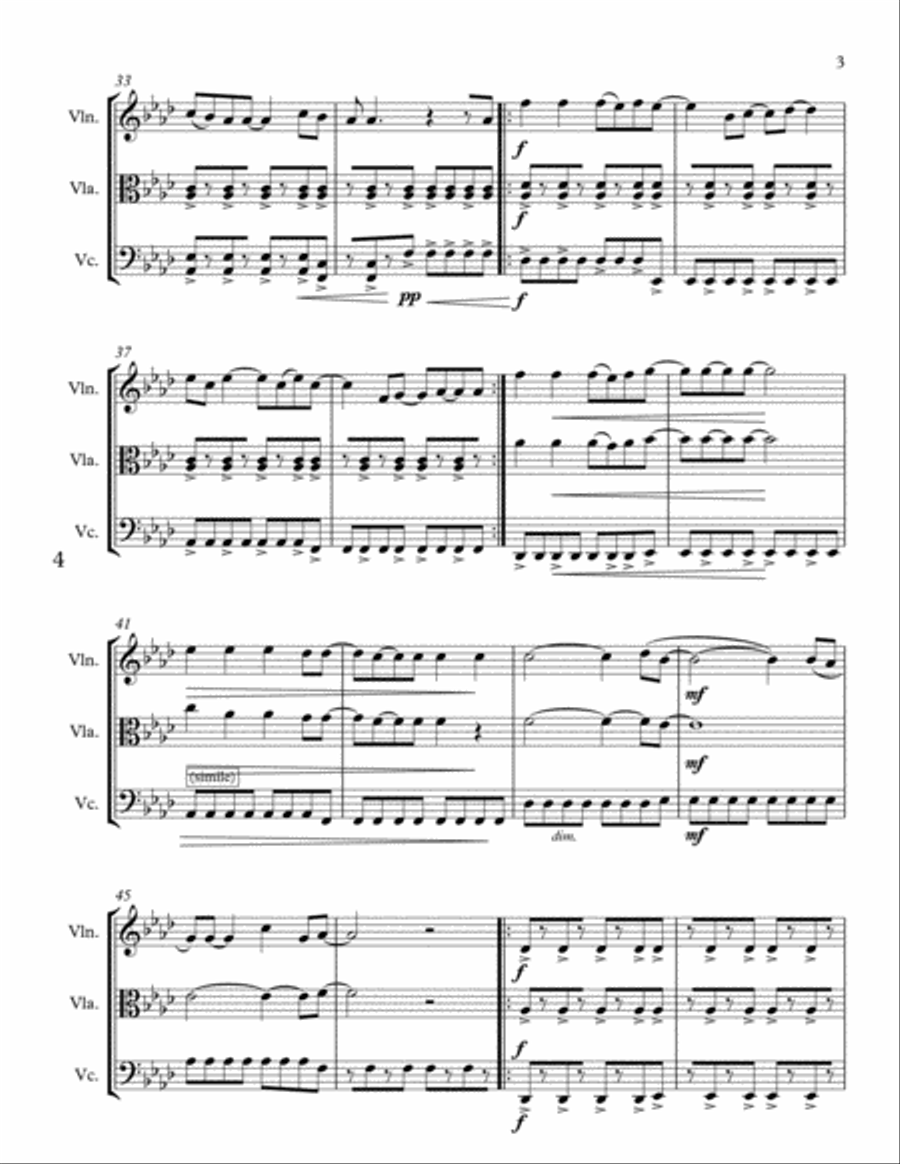 Viva La Vida String Trio scores gallery preview page 4