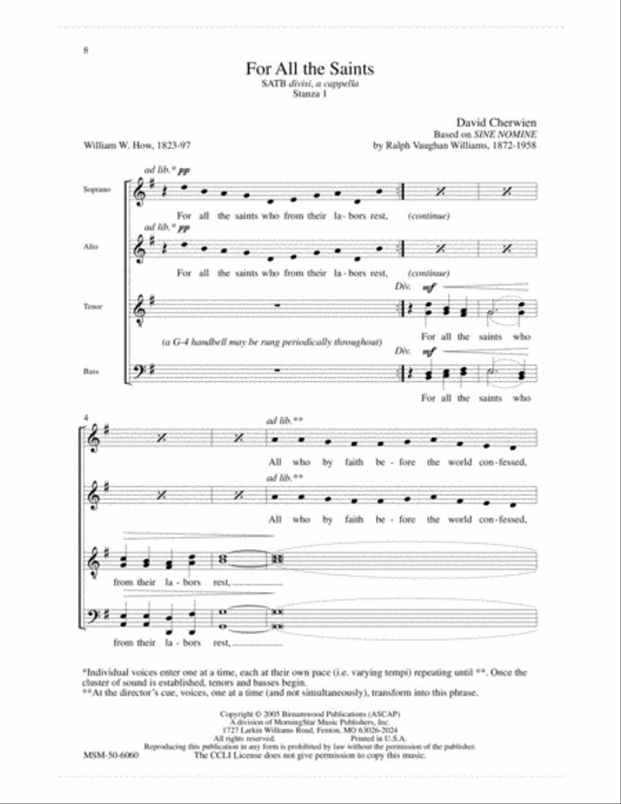 Five Choral Stanzas, Set 2 4-Part scores gallery preview page 4