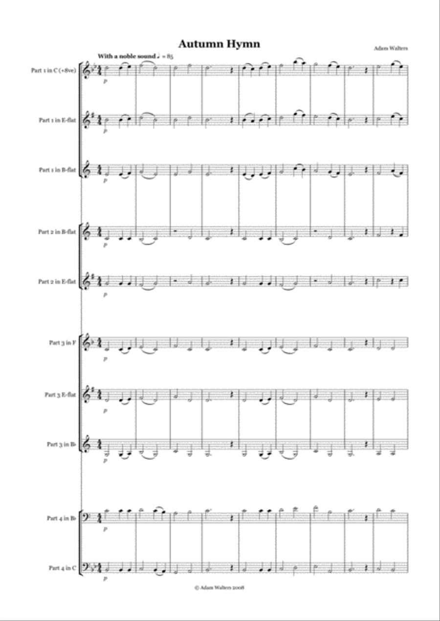 Autumn Hymn Concert Band scores gallery preview page 2