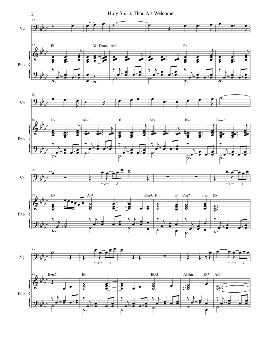 Holy Spirit, Thou Art Welcome Piano scores gallery preview page 2