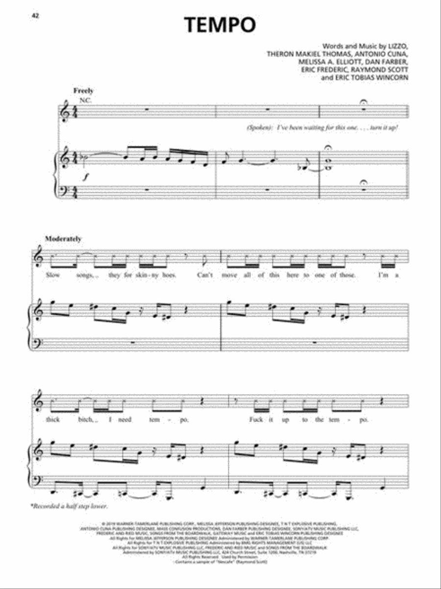 Lizzo – Cuz I Love You Lizzo – Cuz I Love You Piano, Vocal, Guitar scores gallery preview page 7