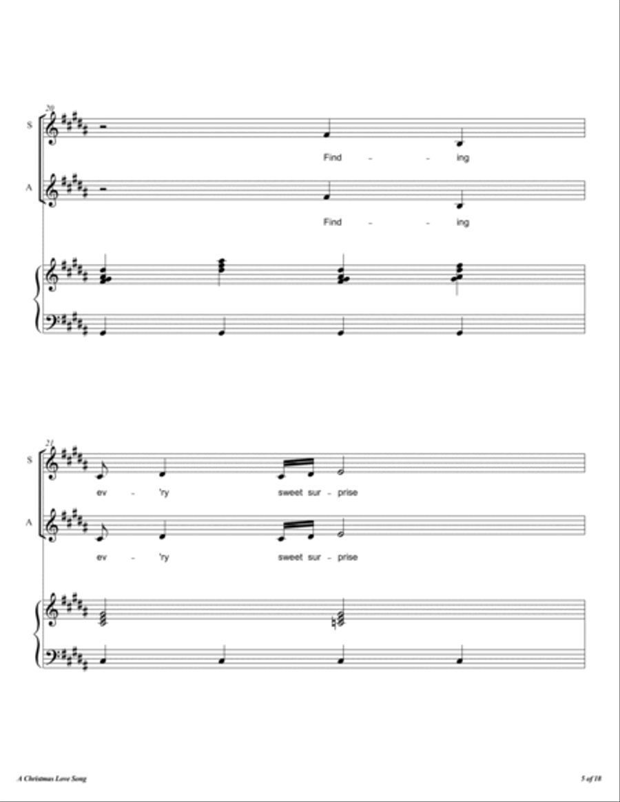 A Christmas Love Song 4-Part scores gallery preview page 6