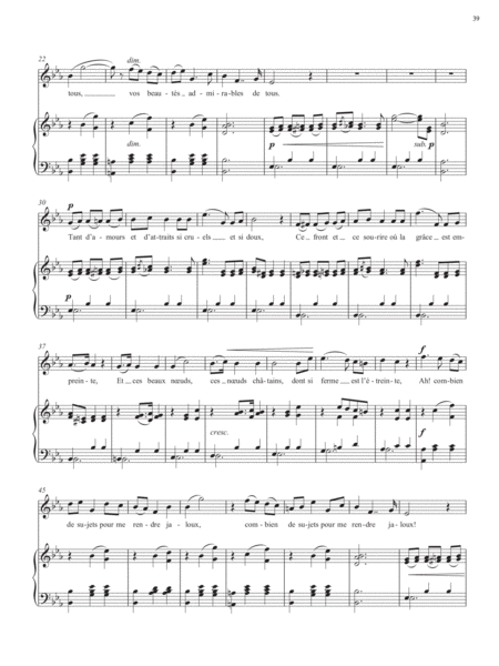 Op. 45, No. 8: Mon bel et doux tourment from Songs of Gouvy, V2 (Downloadable)