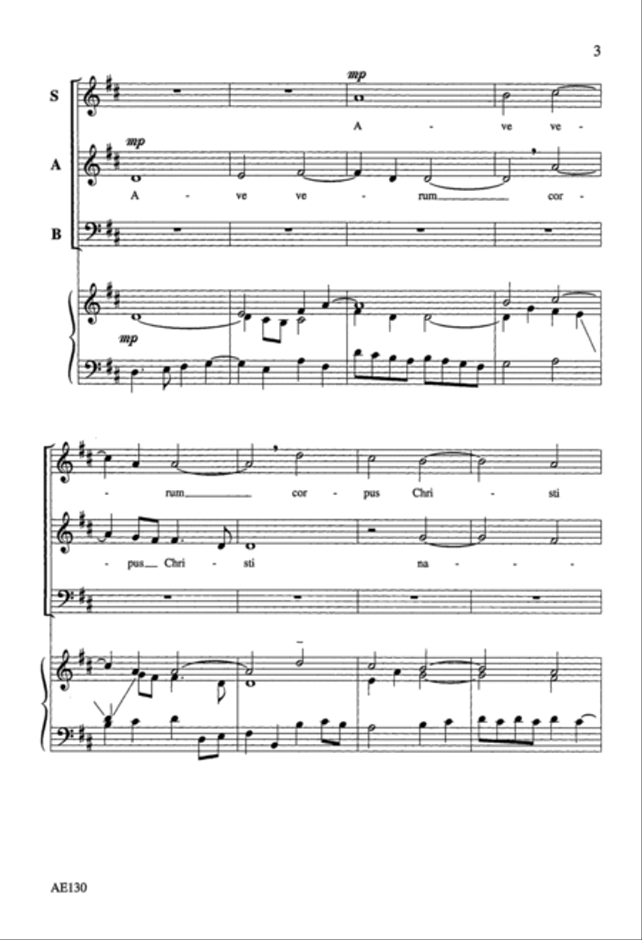 Ave Verum Corpus 3-Part scores gallery preview page 2