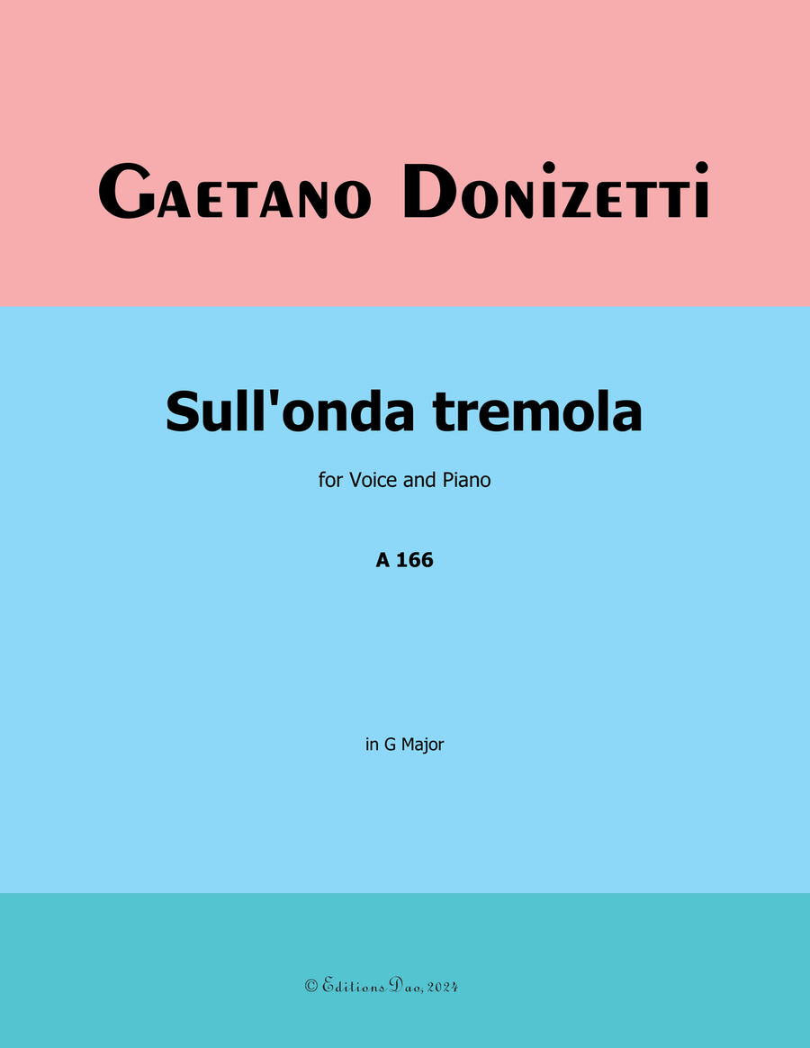Sull'onda tremola, by Donizetti, in G Major Piano, Vocal scores gallery preview page 1