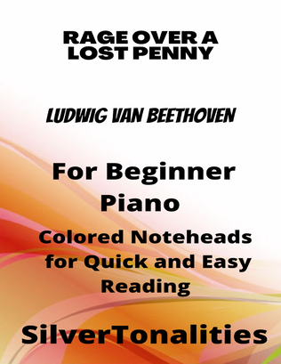 Rage Over a Lost Penny Beginner Piano Sheet Music with Colored Notation