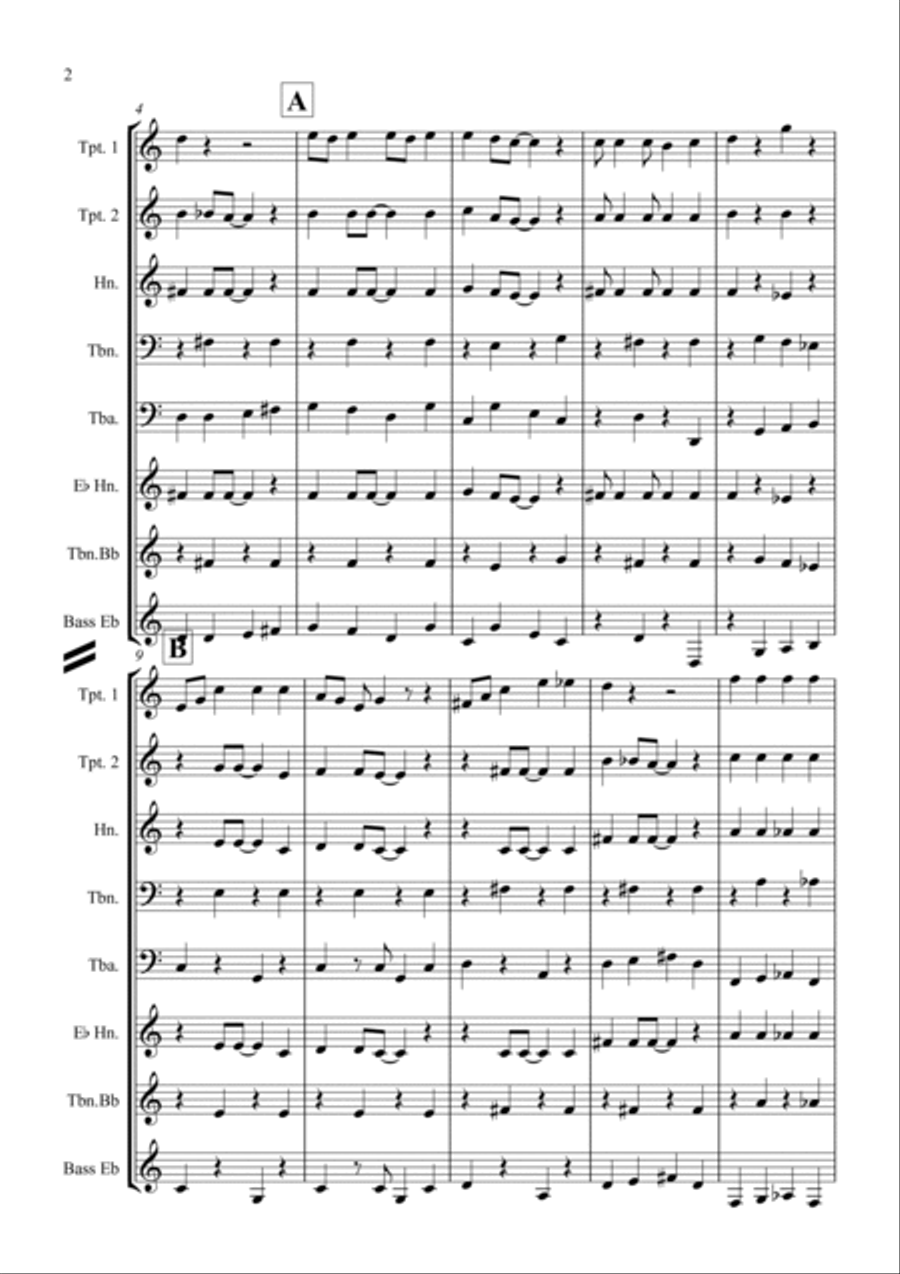 Burnie's Ragtime for Brass Quintet Brass Quintet scores gallery preview page 2