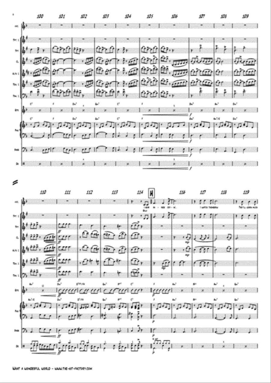 What A Wonderful World Jazz Ensemble scores gallery preview page 6