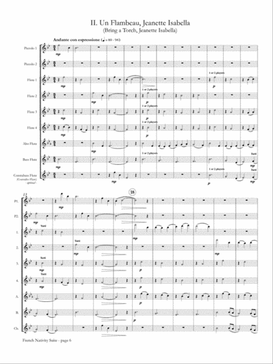 French Nativity Suite for Flute Choir Flute Choir scores gallery preview page 3