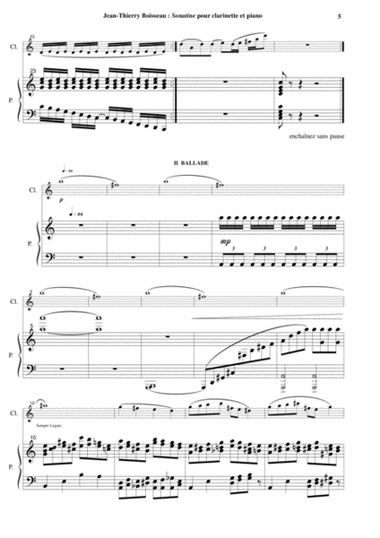 Jean-Thierry Boisseau: Sonatine "Un Américain à Tokyo" forBb clarinet and piano