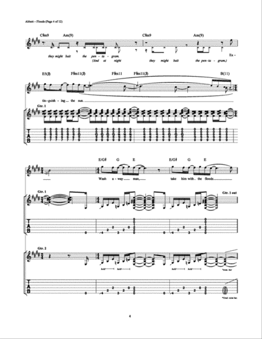 Floods Electric Guitar scores gallery preview page 4