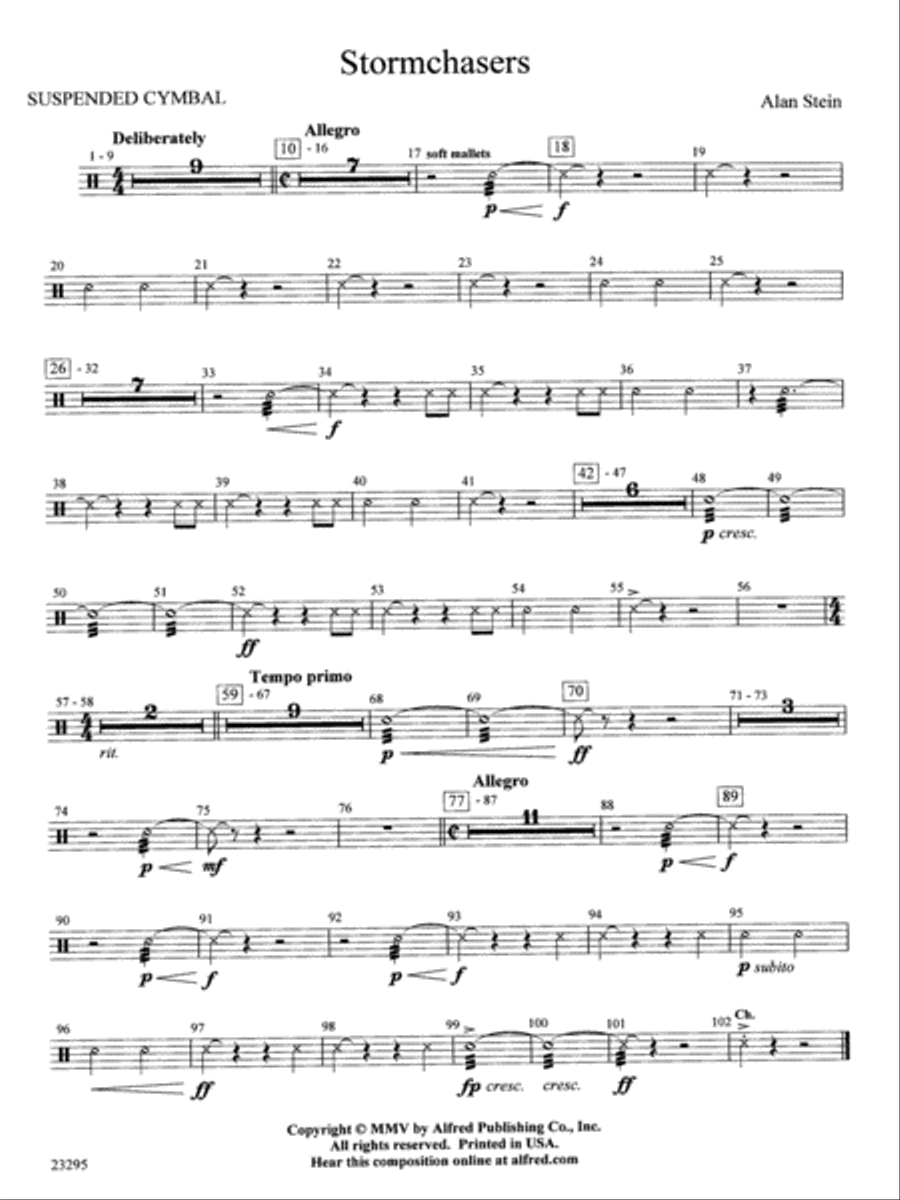 Stormchasers: 2nd Percussion Concert Band scores gallery preview page 1