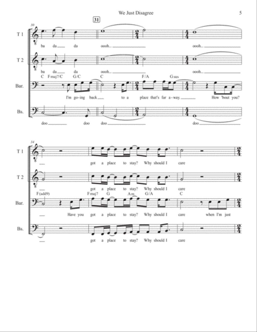We Just Disagree We Just Disagree TTBB scores gallery preview page 5