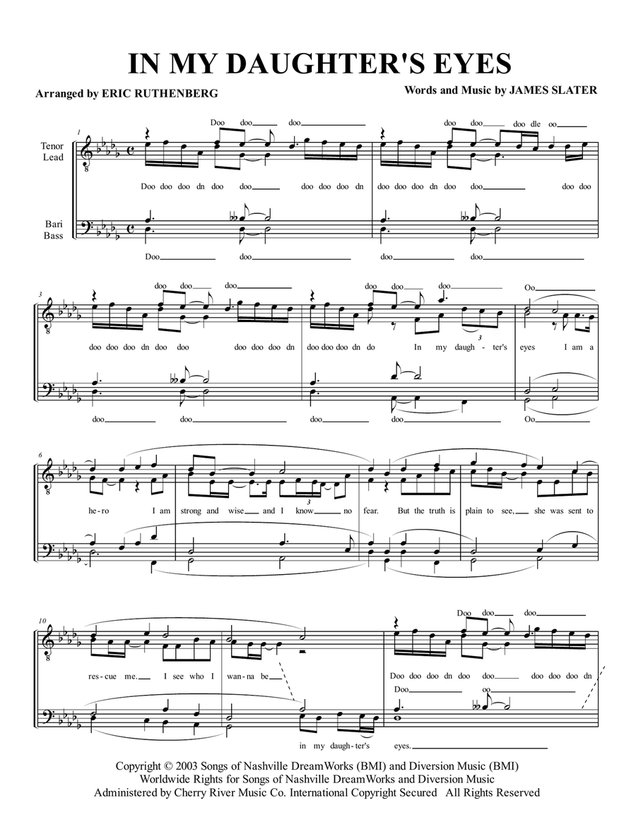 In My Daughter's Eyes TTBB scores gallery preview page 1