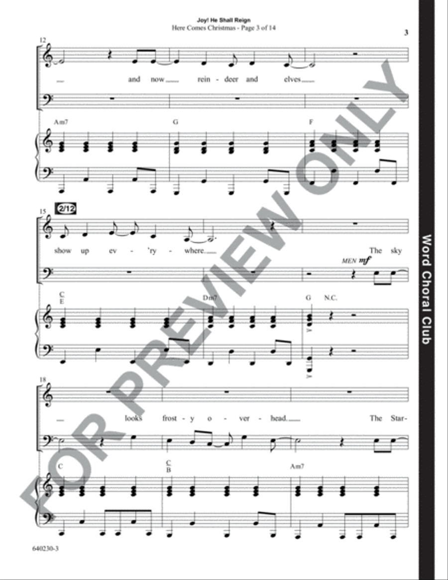 Here Comes Christmas - Anthem 4-Part scores gallery preview page 4
