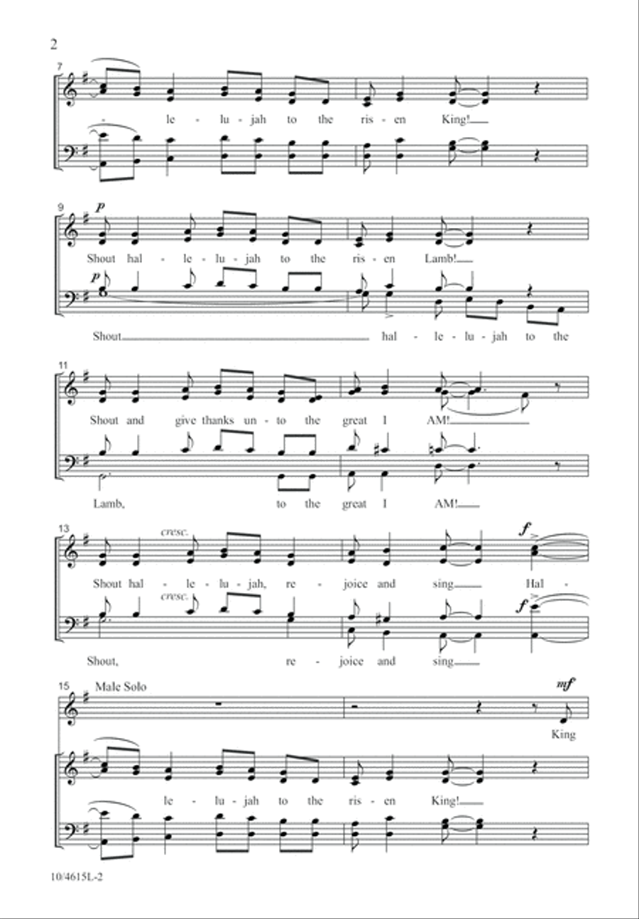 Shout Hallelujah to the Risen Lamb 4-Part scores gallery preview page 2
