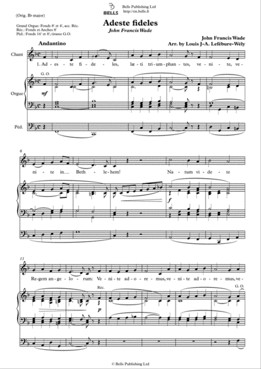 Adeste fideles (F Major) Voice scores gallery preview page 1