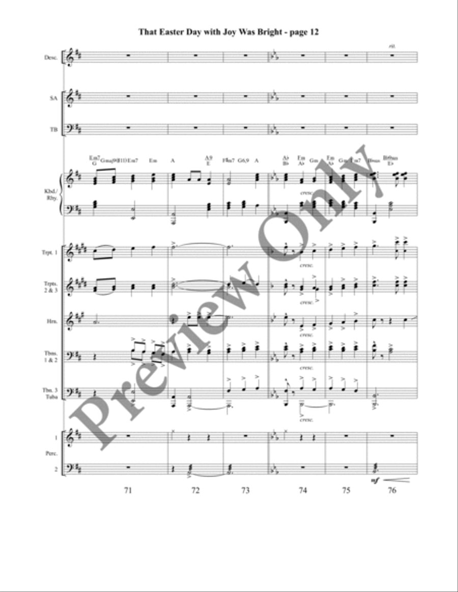 That Easter Day with Joy Was Bright (Orchestration) 4-Part scores gallery preview page 13