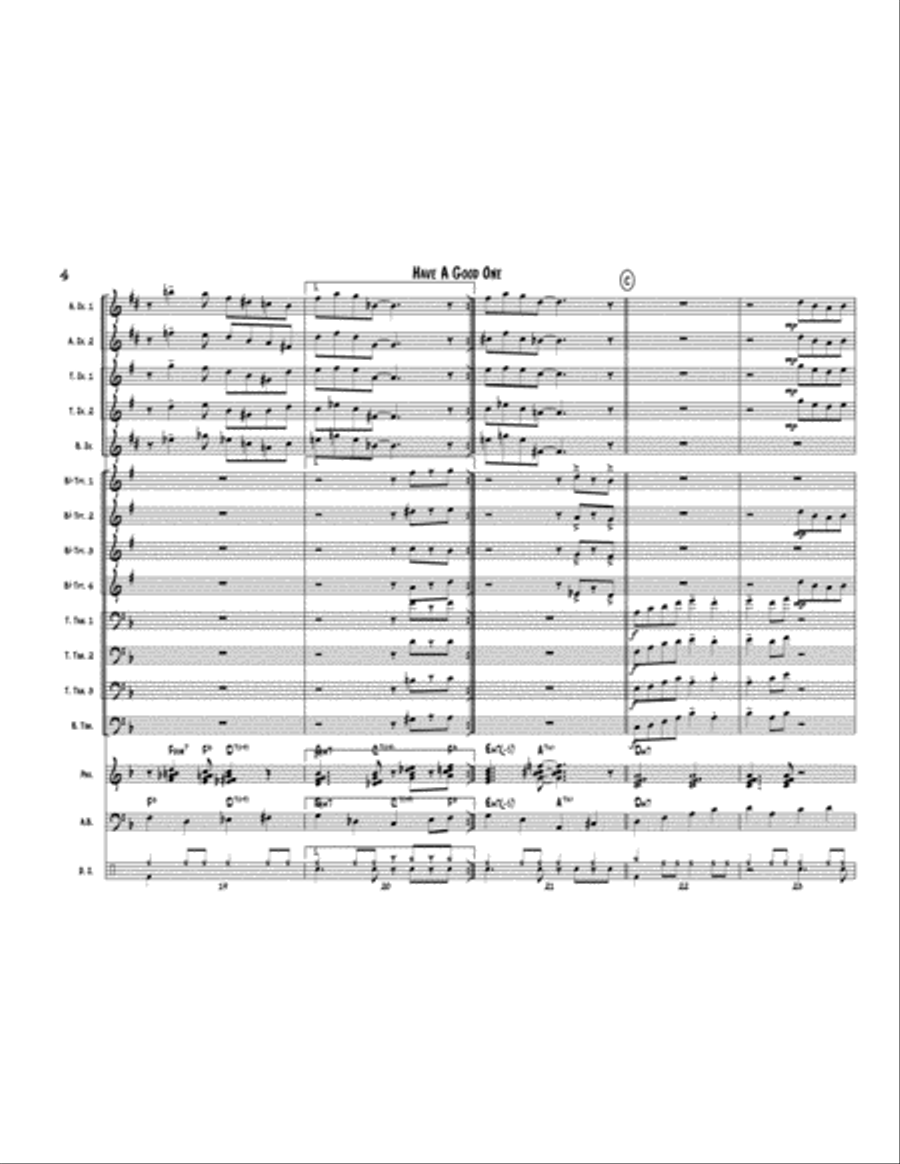 Have A Good One! For Jazz Big Band, from the CD Guided Tour by Michael BB Quartet Jazz Ensemble scores gallery preview page 4